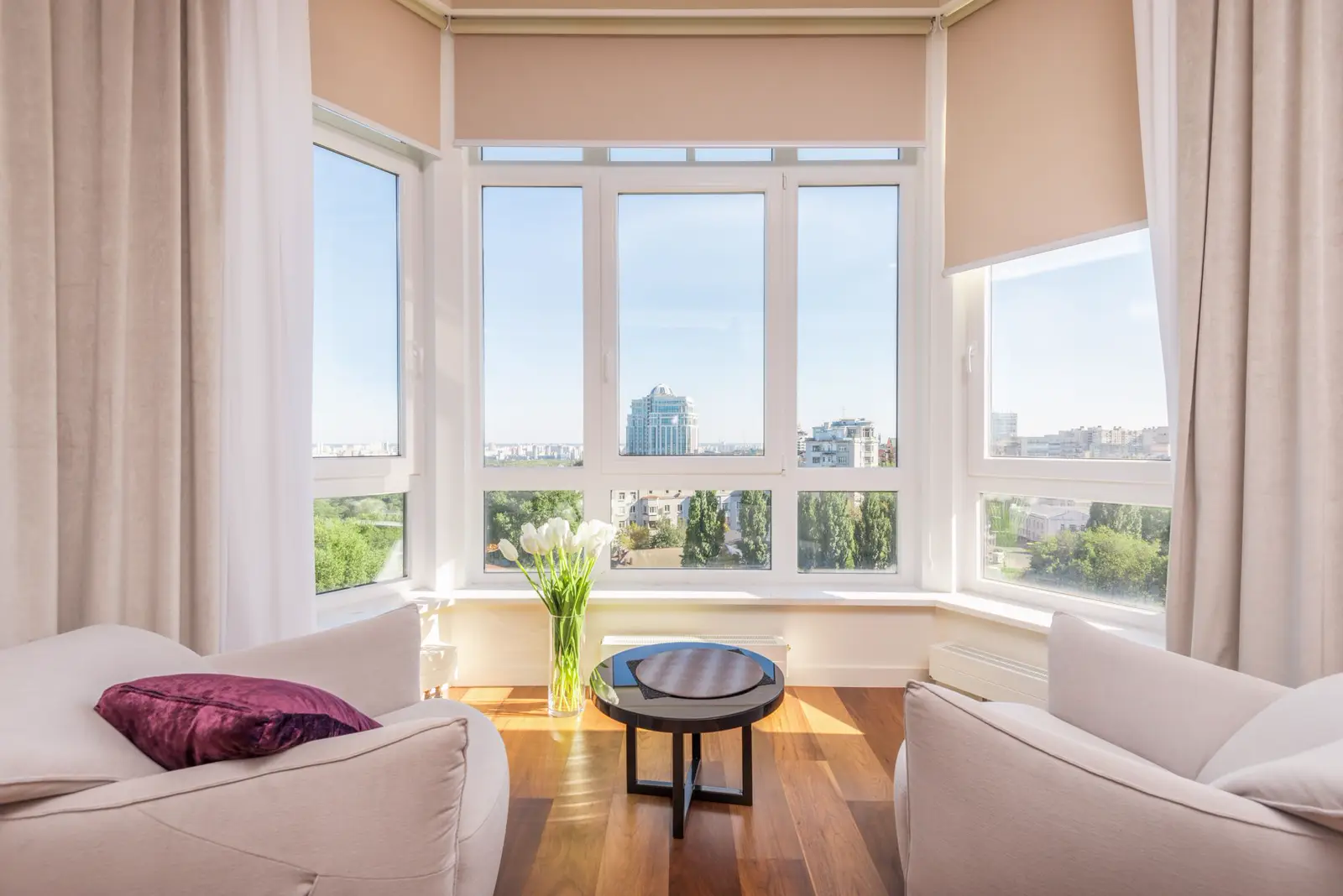 Colțul livingului din penthouse